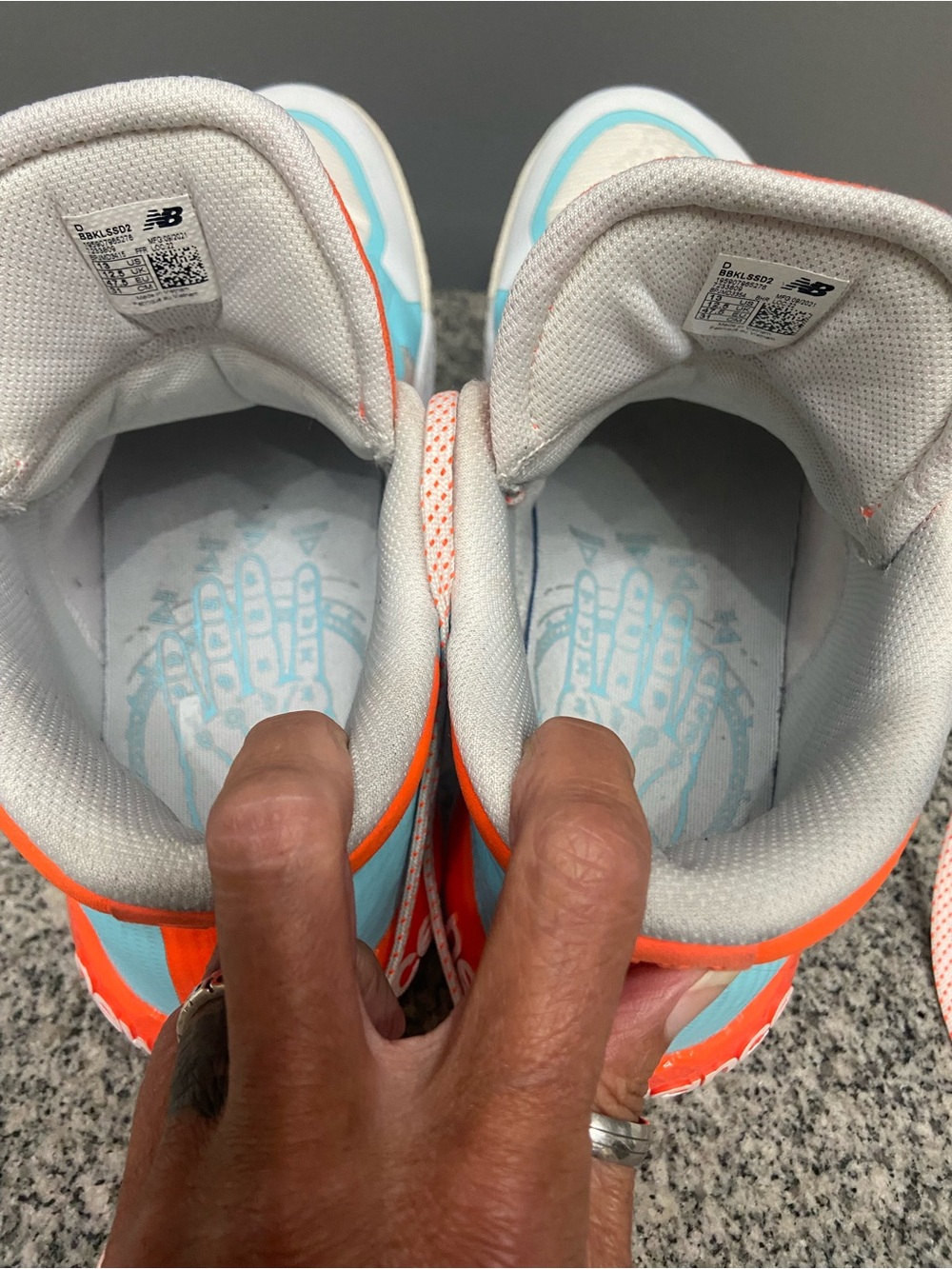 NEW BALANCE Mens KAWHI 2 Clippers 2022 White Orange Blue Sz 13 BBKLSSD2 Athletic - Picture 6 of 17